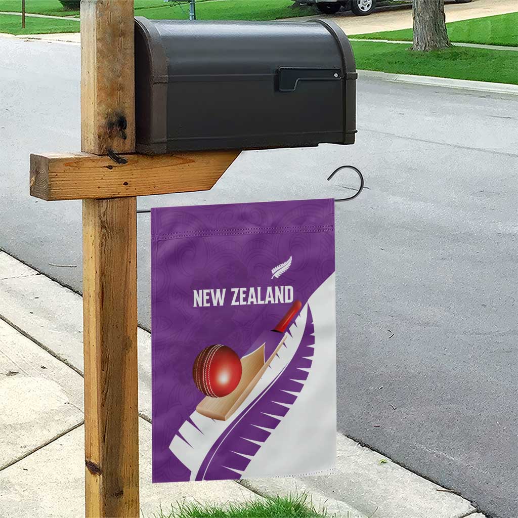 New Zealand Cricket Garden Flag Kiwi Birds Haka Dance Purple Fern Sporty Style