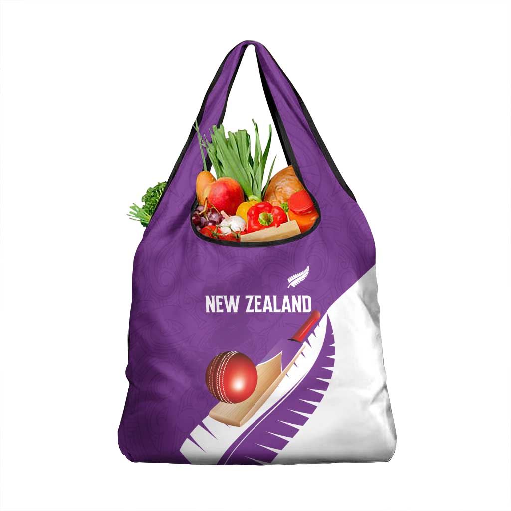 New Zealand Cricket Grocery Bag Kiwi Birds Haka Dance Purple Fern Sporty Style