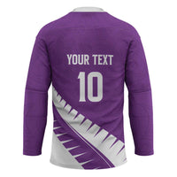 Custom New Zealand Cricket Hockey Jersey Kiwi Birds Haka Dance Purple Fern Sporty Style