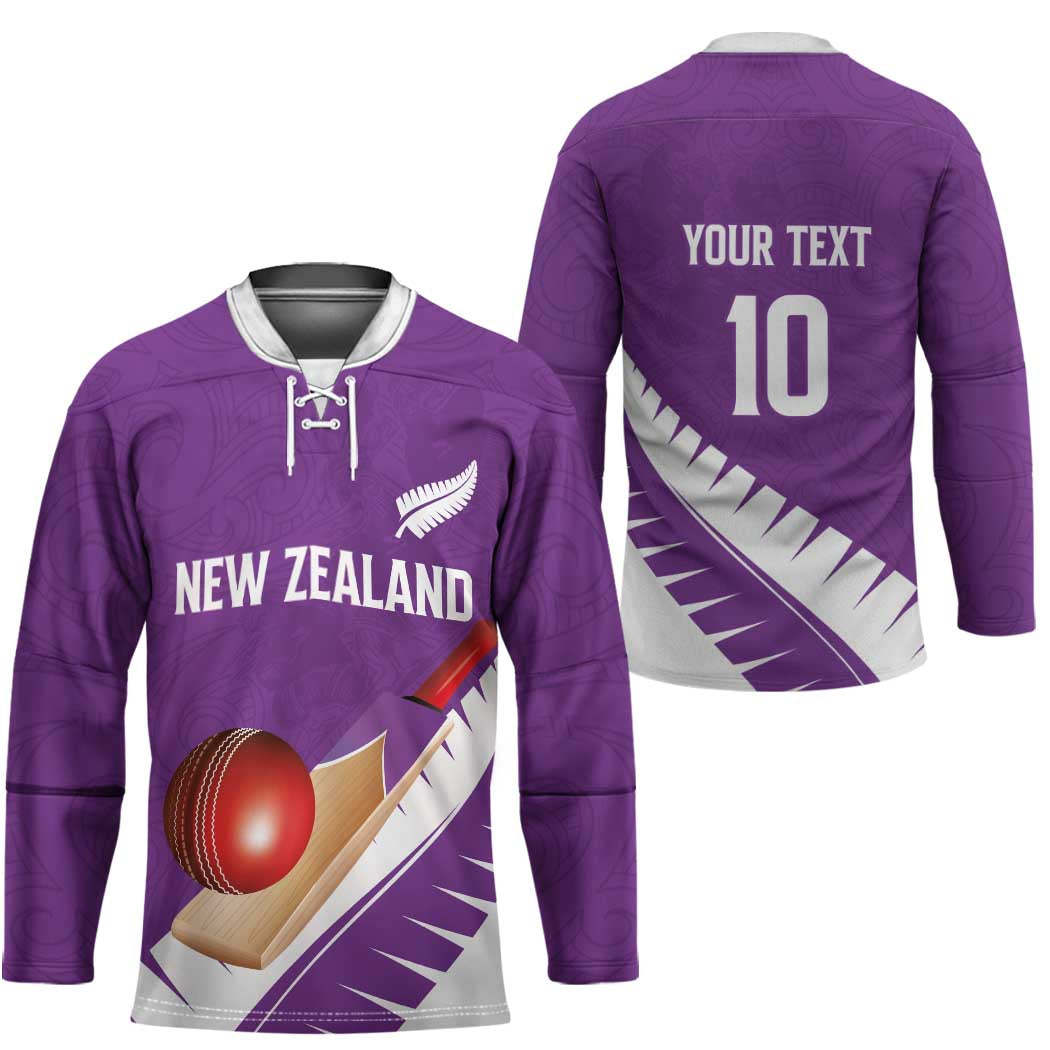 Custom New Zealand Cricket Hockey Jersey Kiwi Birds Haka Dance Purple Fern Sporty Style