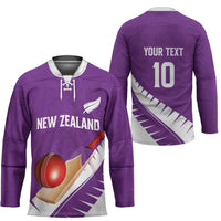 Custom New Zealand Cricket Hockey Jersey Kiwi Birds Haka Dance Purple Fern Sporty Style