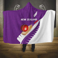 New Zealand Cricket Hooded Blanket Kiwi Birds Haka Dance Purple Fern Sporty Style