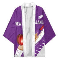 Custom New Zealand Cricket Kimono Kiwi Birds Haka Dance Purple Fern Sporty Style