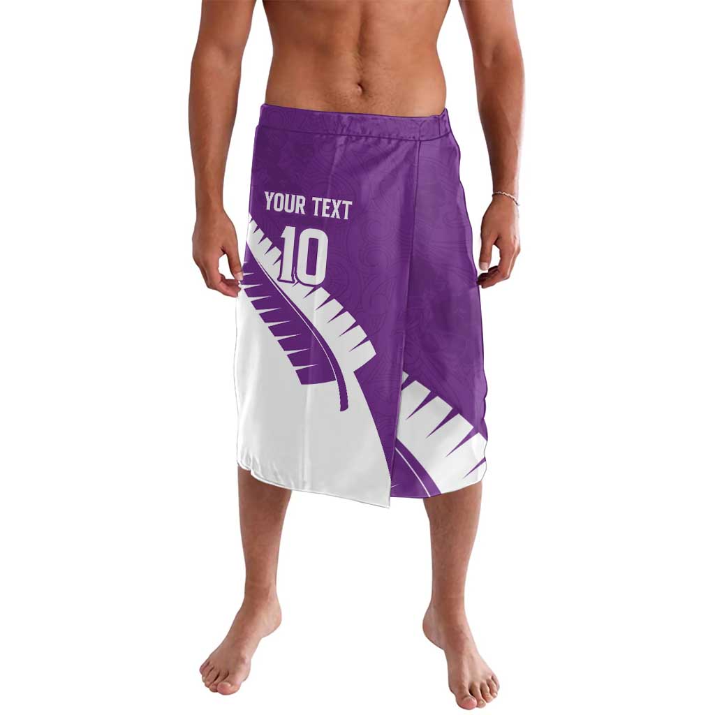 Custom New Zealand Cricket Lavalava Kiwi Birds Haka Dance Purple Fern Sporty Style