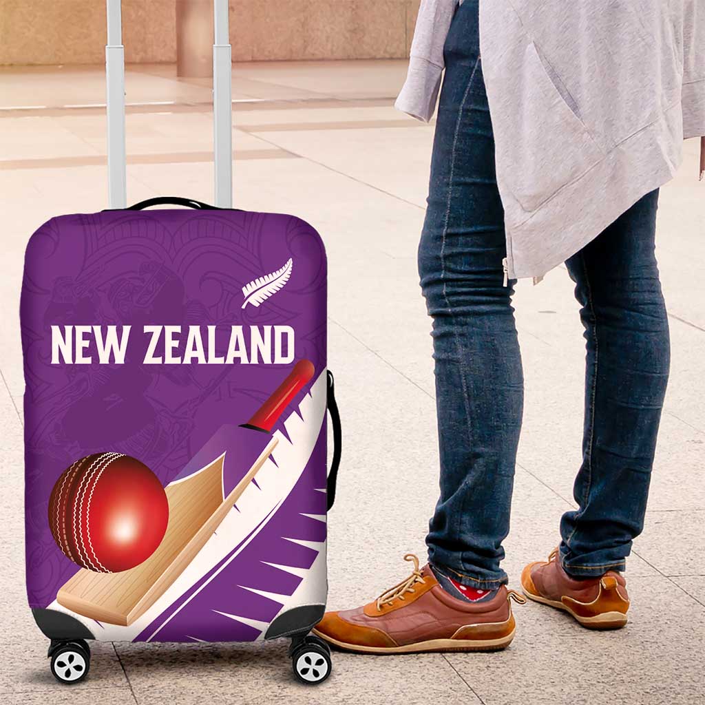 New Zealand Cricket Luggage Cover Kiwi Birds Haka Dance Purple Fern Sporty Style