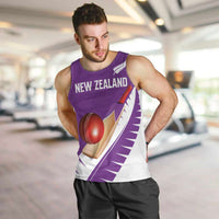 Custom New Zealand Cricket Men Tank Top Kiwi Birds Haka Dance Purple Fern Sporty Style