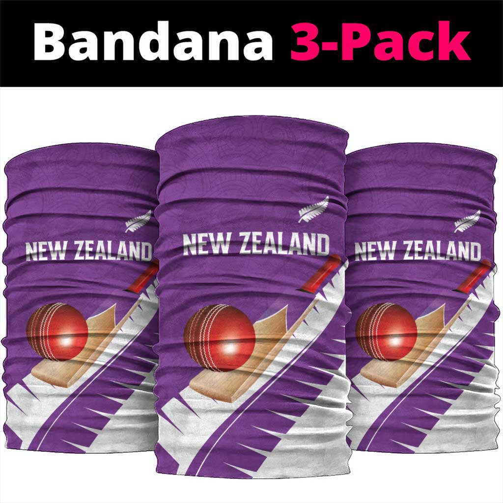 New Zealand Cricket Neck Gaiter Kiwi Birds Haka Dance Purple Fern Sporty Style