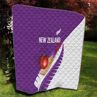 New Zealand Cricket Quilt Kiwi Birds Haka Dance Purple Fern Sporty Style