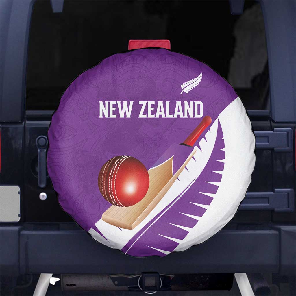 New Zealand Cricket Spare Tire Cover Kiwi Birds Haka Dance Purple Fern Sporty Style