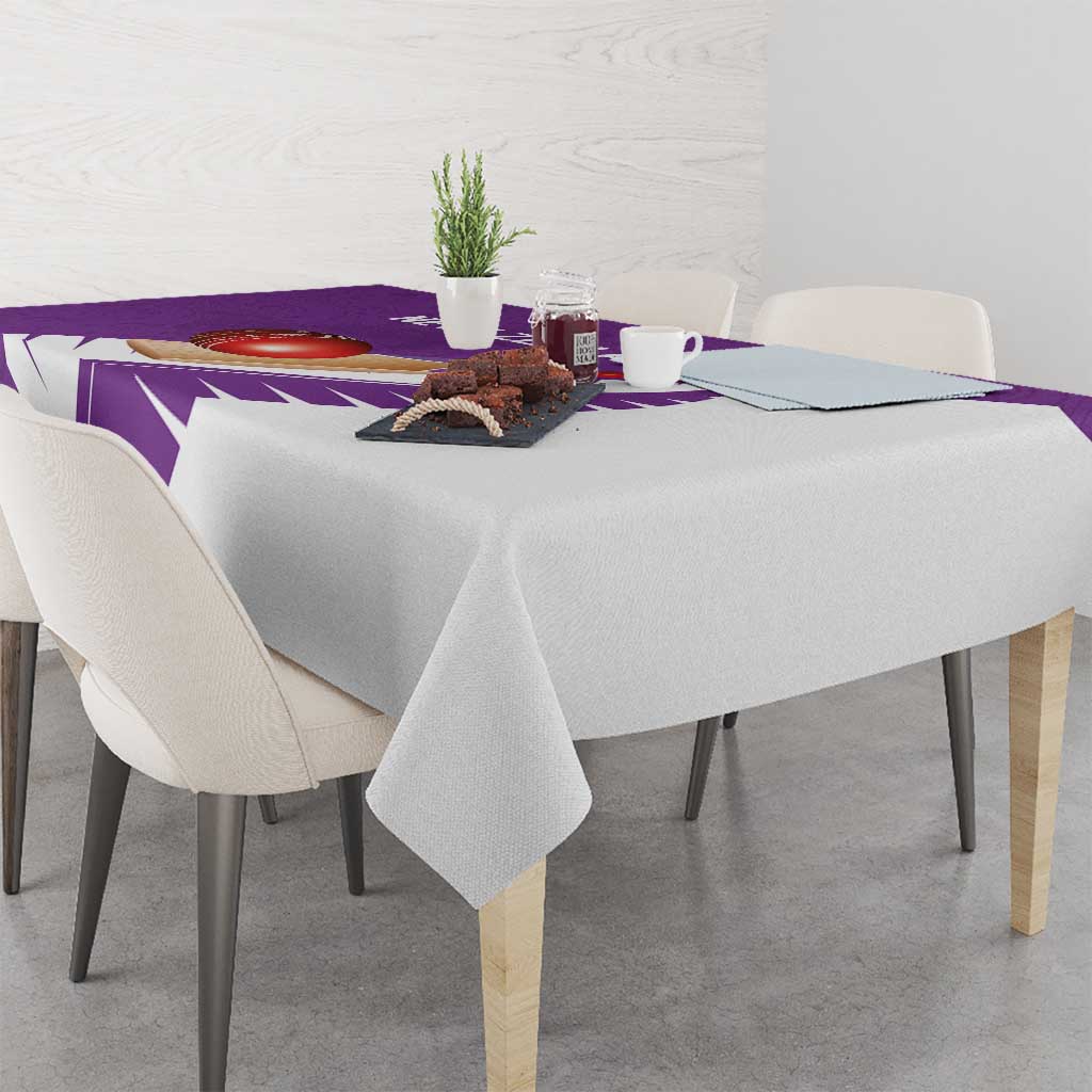 New Zealand Cricket Tablecloth Kiwi Birds Haka Dance Purple Fern Sporty Style