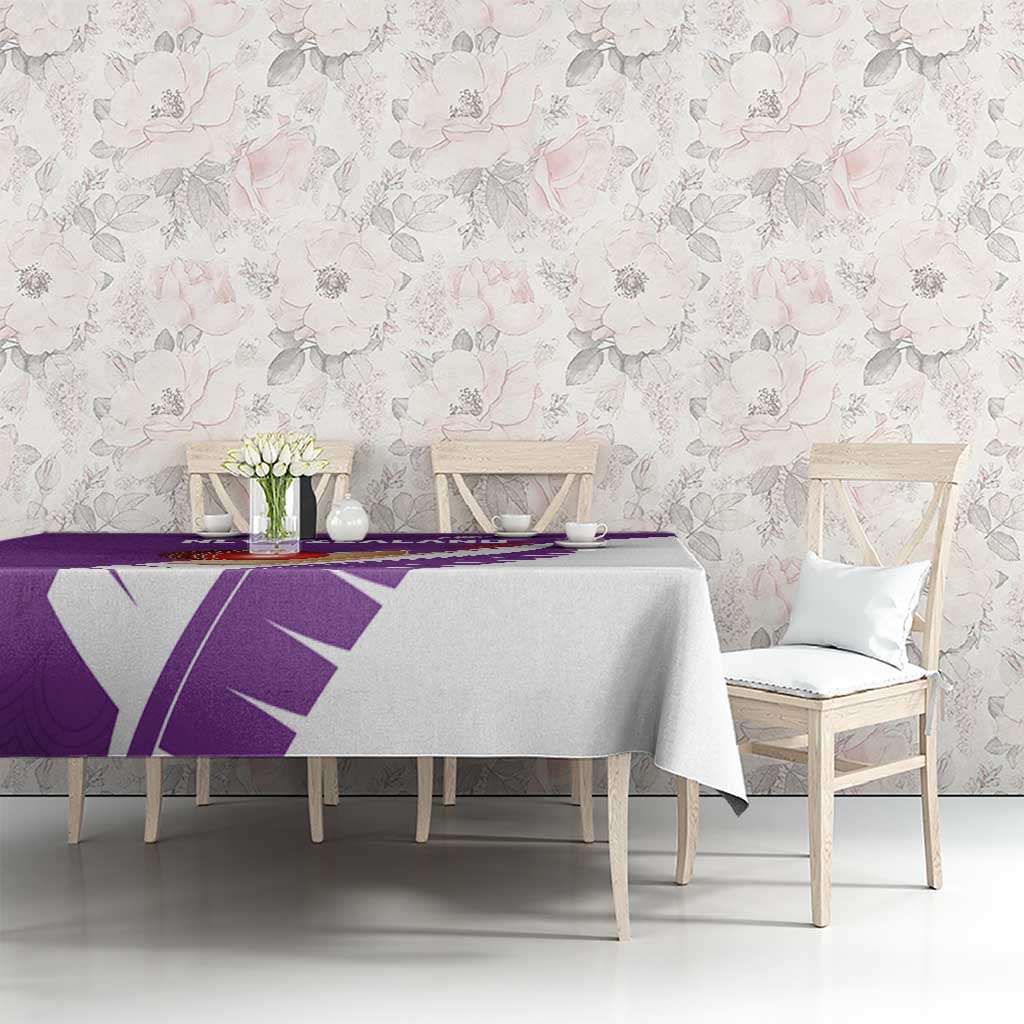 New Zealand Cricket Tablecloth Kiwi Birds Haka Dance Purple Fern Sporty Style