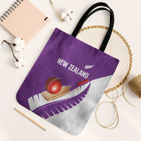 New Zealand Cricket Tote Bag Kiwi Birds Haka Dance Purple Fern Sporty Style