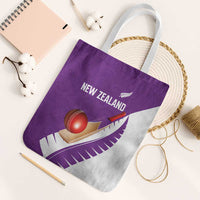 New Zealand Cricket Tote Bag Kiwi Birds Haka Dance Purple Fern Sporty Style