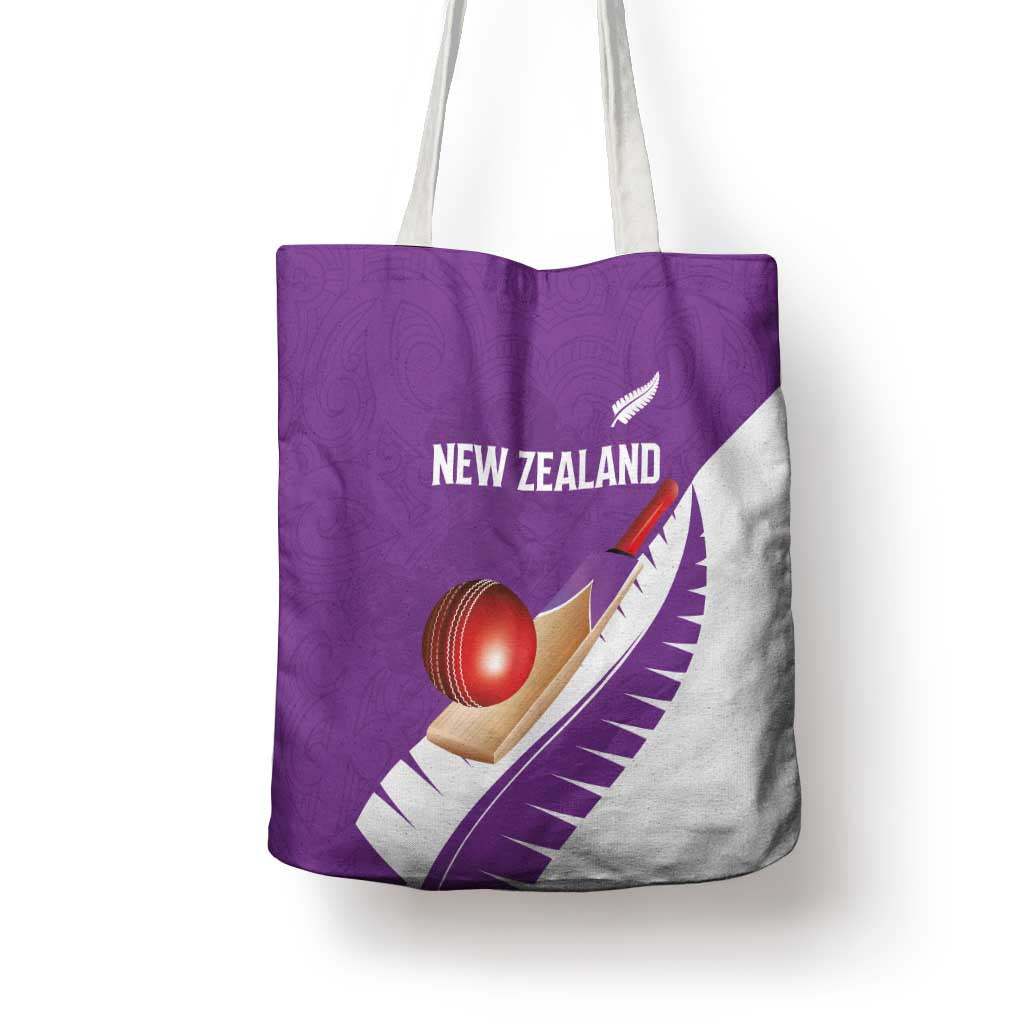 New Zealand Cricket Tote Bag Kiwi Birds Haka Dance Purple Fern Sporty Style