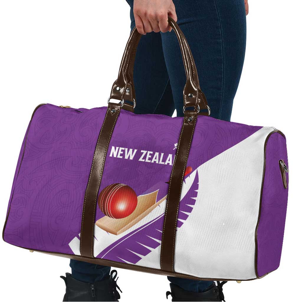 New Zealand Cricket Travel Bag Kiwi Birds Haka Dance Purple Fern Sporty Style