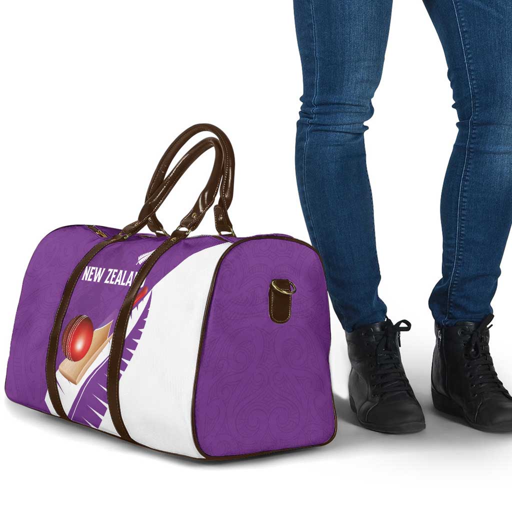 New Zealand Cricket Travel Bag Kiwi Birds Haka Dance Purple Fern Sporty Style