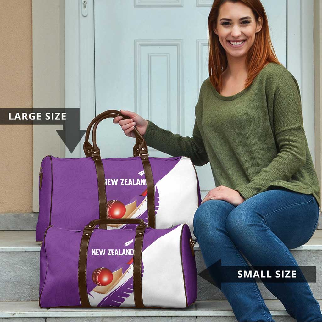 New Zealand Cricket Travel Bag Kiwi Birds Haka Dance Purple Fern Sporty Style