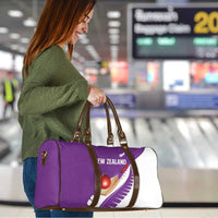 New Zealand Cricket Travel Bag Kiwi Birds Haka Dance Purple Fern Sporty Style