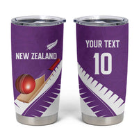 Custom New Zealand Cricket Tumbler Cup Kiwi Birds Haka Dance Purple Fern Sporty Style