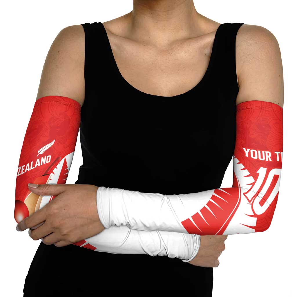 Custom New Zealand Cricket Arm Sleeves Kiwi Birds Haka Dance Red Fern Sporty Style