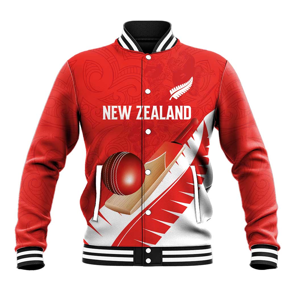 Custom New Zealand Cricket Baseball Jacket Kiwi Birds Haka Dance Red Fern Sporty Style