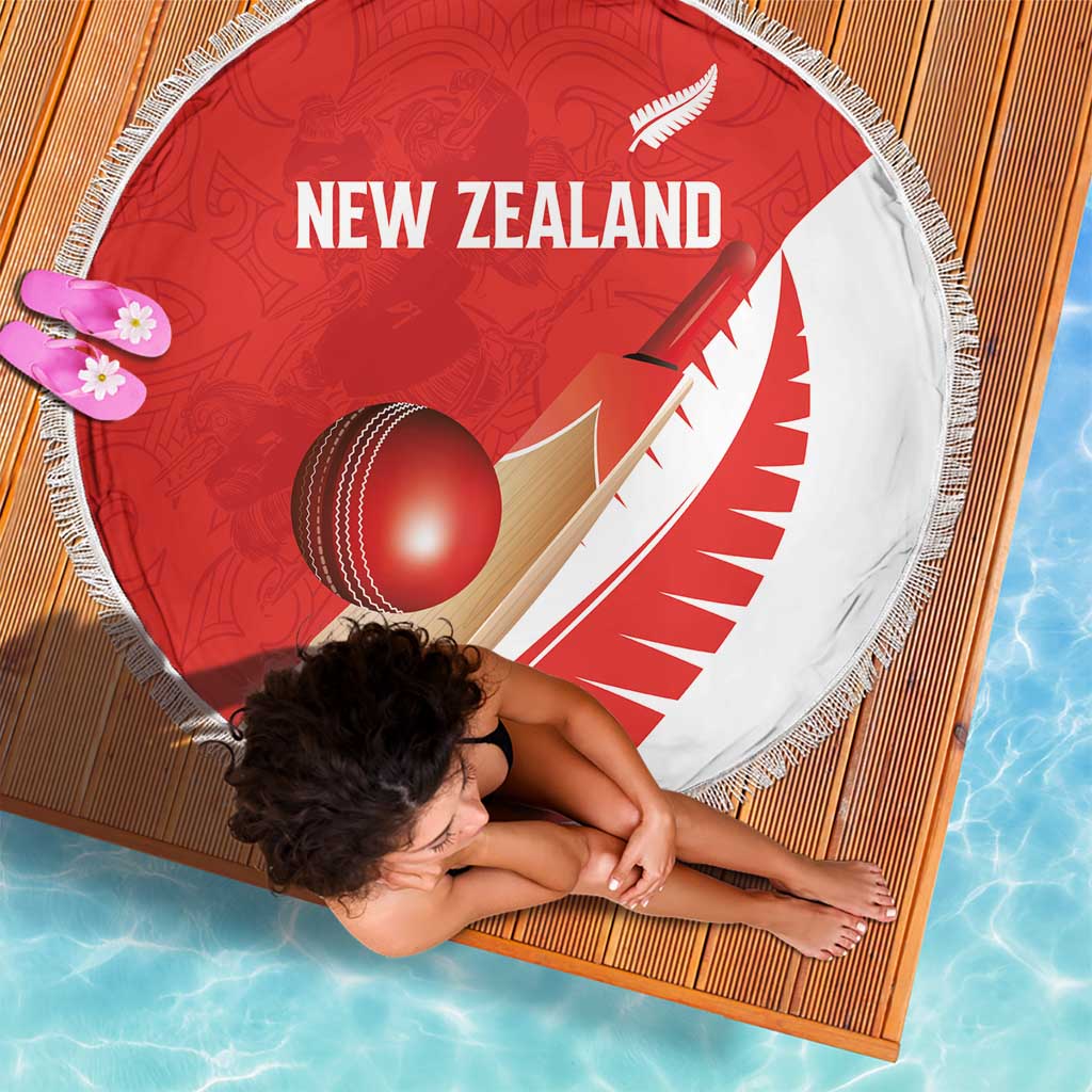 New Zealand Cricket Beach Blanket Kiwi Birds Haka Dance Red Fern Sporty Style