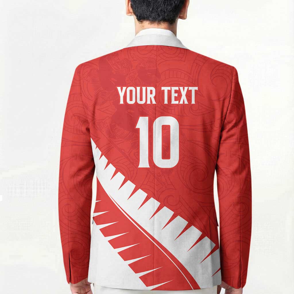 Custom New Zealand Cricket Blazer Kiwi Birds Haka Dance Red Fern Sporty Style
