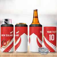 Custom New Zealand Cricket 4 in 1 Can Cooler Tumbler Kiwi Birds Haka Dance Red Fern Sporty Style