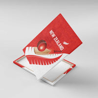 New Zealand Cricket Canvas Wall Art Kiwi Birds Haka Dance Red Fern Sporty Style