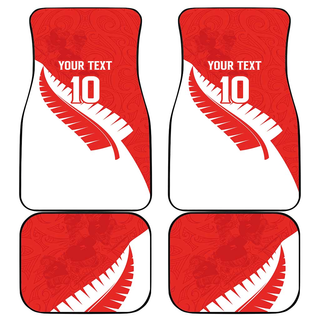 Custom New Zealand Cricket Car Mats Kiwi Birds Haka Dance Red Fern Sporty Style