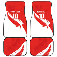 Custom New Zealand Cricket Car Mats Kiwi Birds Haka Dance Red Fern Sporty Style