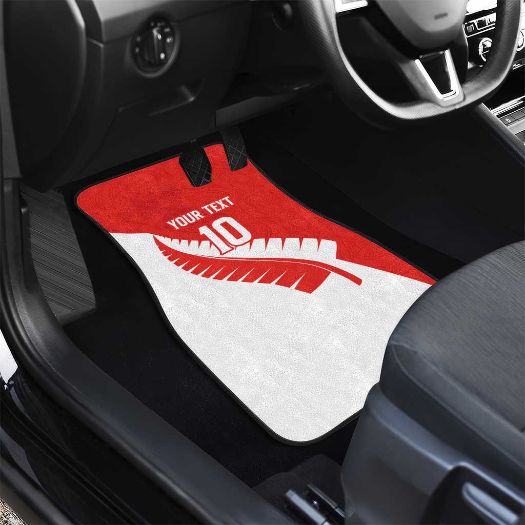 Custom New Zealand Cricket Car Mats Kiwi Birds Haka Dance Red Fern Sporty Style