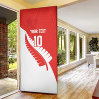 Custom New Zealand Cricket Door Cover Kiwi Birds Haka Dance Red Fern Sporty Style