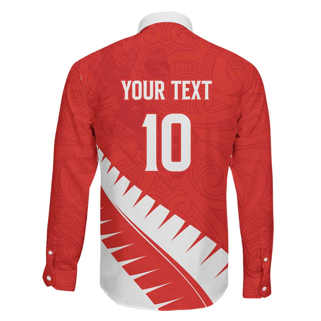 Custom New Zealand Cricket Family Matching Off The Shoulder Long Sleeve Dress and Hawaiian Shirt Kiwi Birds Haka Dance Red Fern Sporty Style