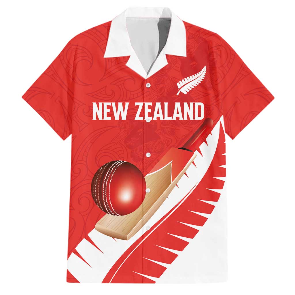 Custom New Zealand Cricket Family Matching Puletasi and Hawaiian Shirt Kiwi Birds Haka Dance Red Fern Sporty Style