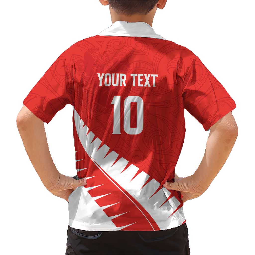 Custom New Zealand Cricket Family Matching Summer Maxi Dress and Hawaiian Shirt Kiwi Birds Haka Dance Red Fern Sporty Style