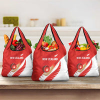 New Zealand Cricket Grocery Bag Kiwi Birds Haka Dance Red Fern Sporty Style