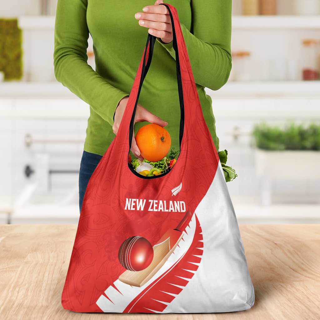 New Zealand Cricket Grocery Bag Kiwi Birds Haka Dance Red Fern Sporty Style