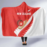 New Zealand Cricket Hooded Blanket Kiwi Birds Haka Dance Red Fern Sporty Style
