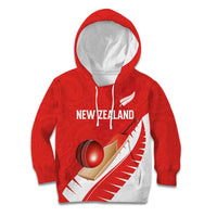 Custom New Zealand Cricket Kid Hoodie Kiwi Birds Haka Dance Red Fern Sporty Style