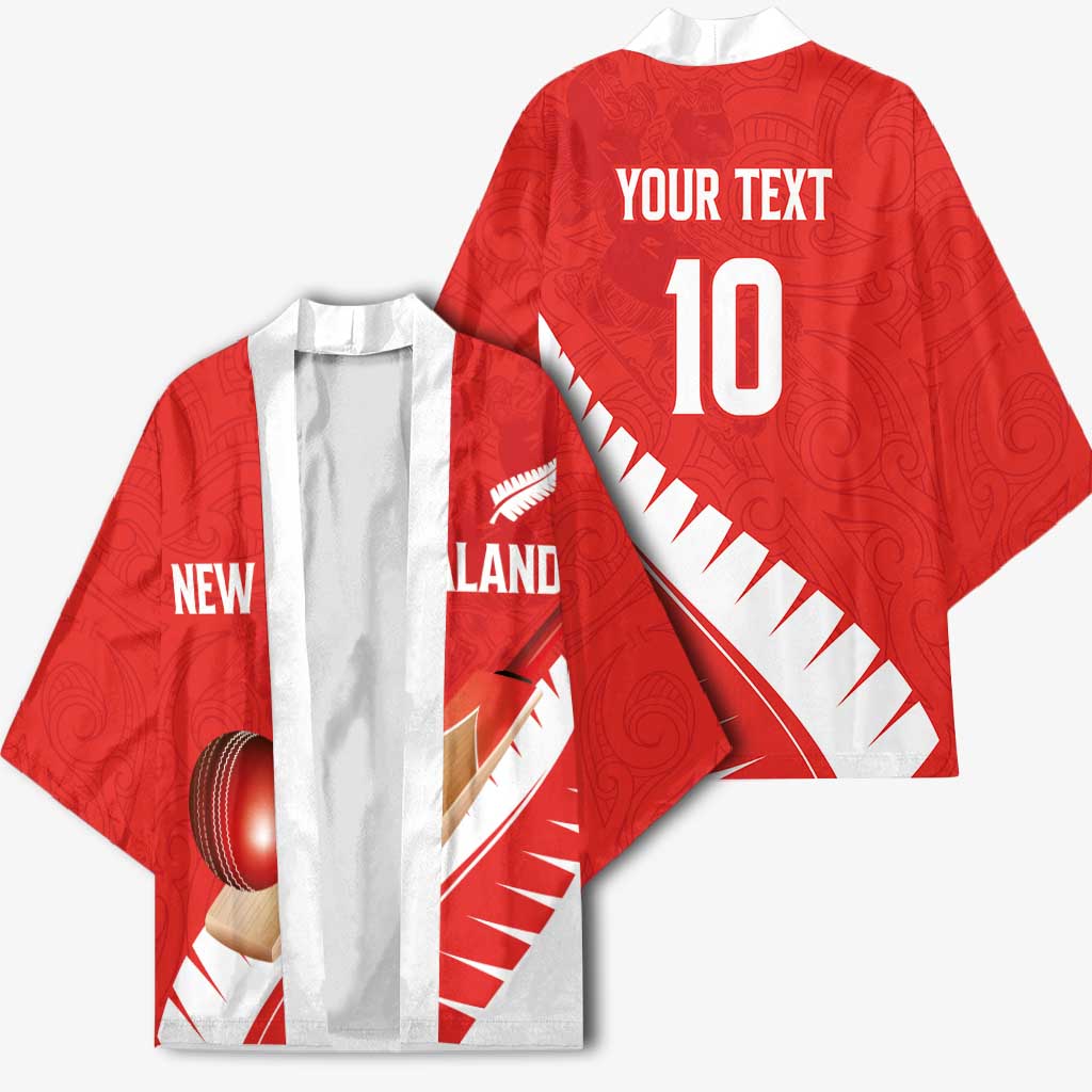 Custom New Zealand Cricket Kimono Kiwi Birds Haka Dance Red Fern Sporty Style