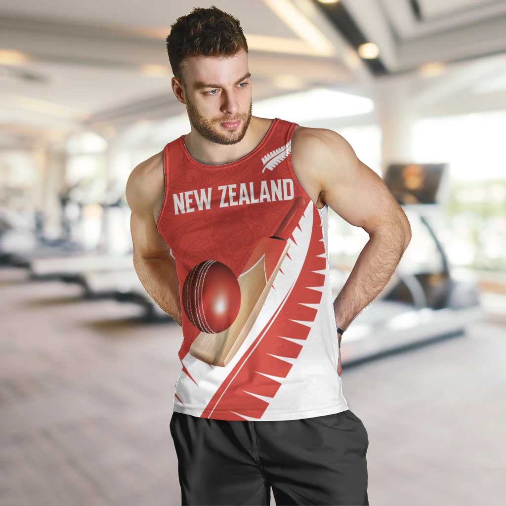 Custom New Zealand Cricket Men Tank Top Kiwi Birds Haka Dance Red Fern Sporty Style