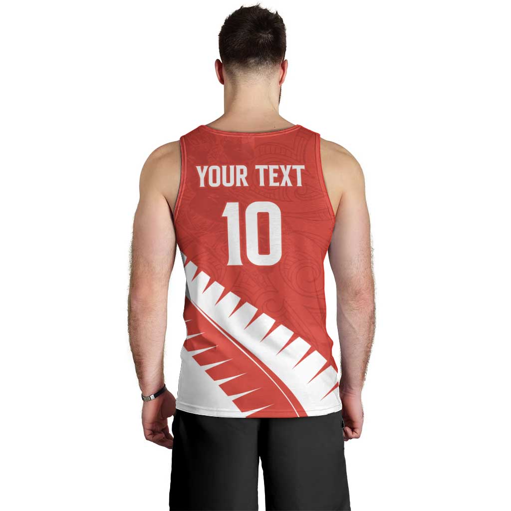 Custom New Zealand Cricket Men Tank Top Kiwi Birds Haka Dance Red Fern Sporty Style