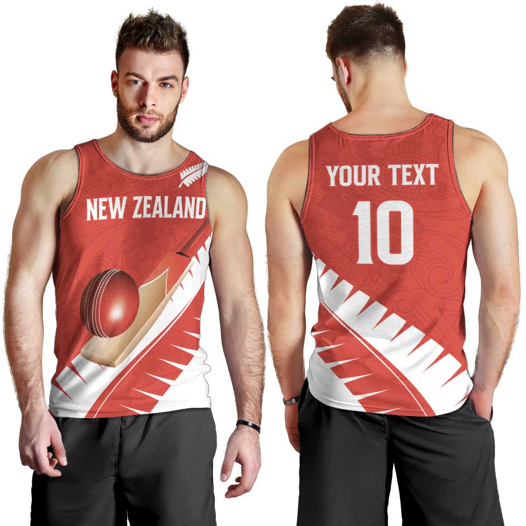Custom New Zealand Cricket Men Tank Top Kiwi Birds Haka Dance Red Fern Sporty Style