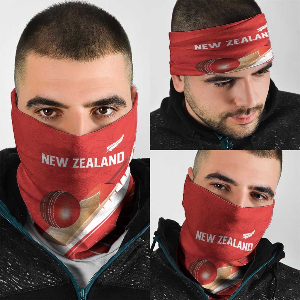 New Zealand Cricket Neck Gaiter Kiwi Birds Haka Dance Red Fern Sporty Style