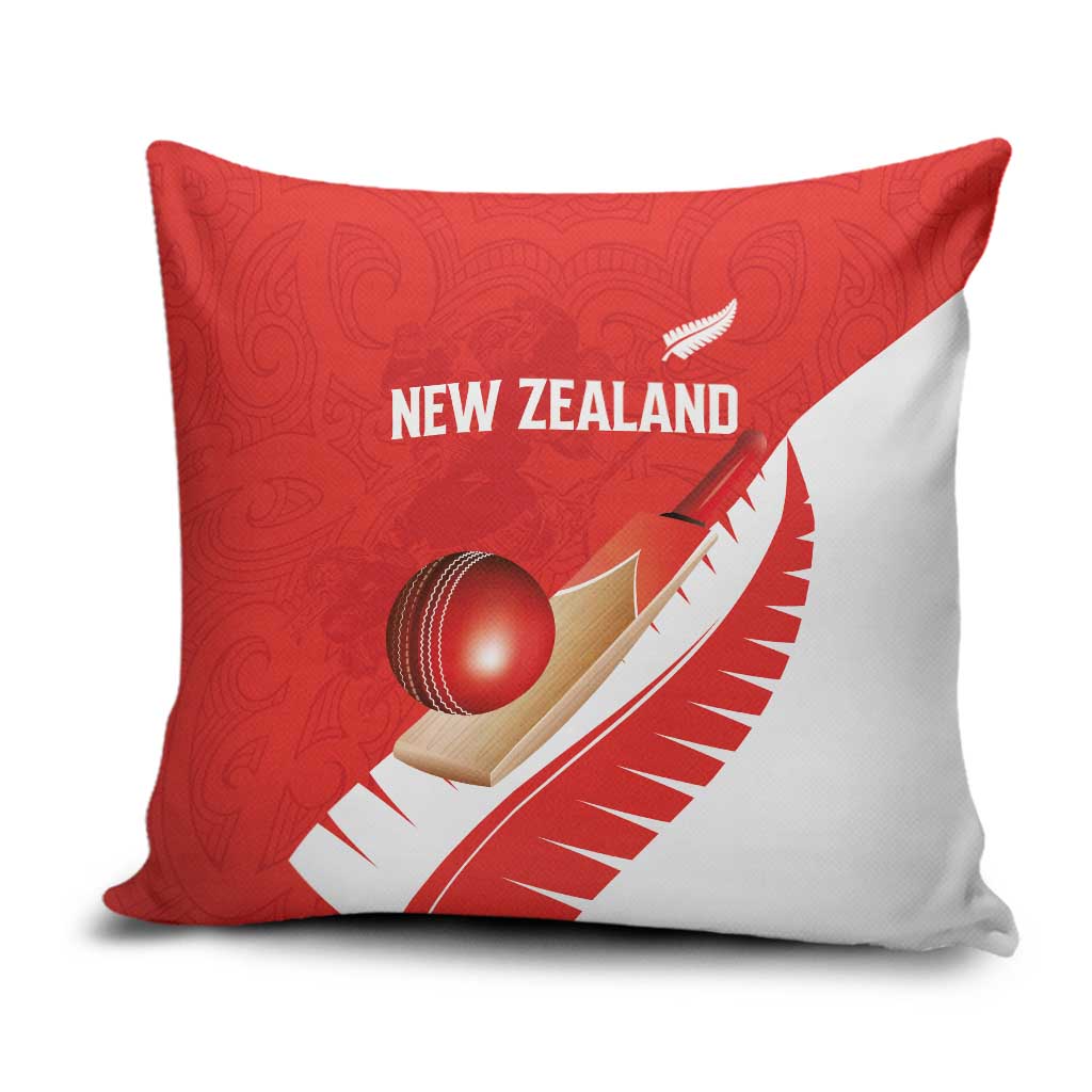 New Zealand Cricket Pillow Cover Kiwi Birds Haka Dance Red Fern Sporty Style
