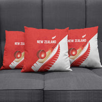 New Zealand Cricket Pillow Cover Kiwi Birds Haka Dance Red Fern Sporty Style
