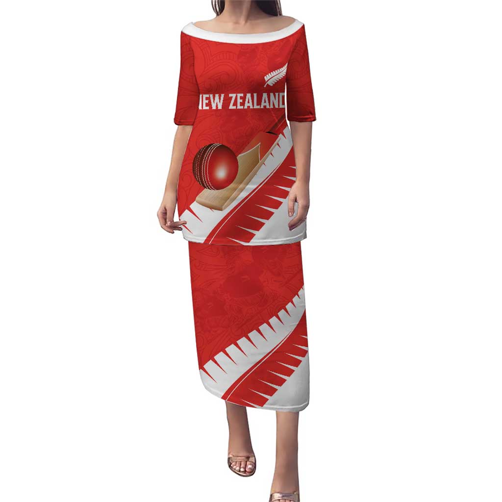 Custom New Zealand Cricket Puletasi Kiwi Birds Haka Dance Red Fern Sporty Style