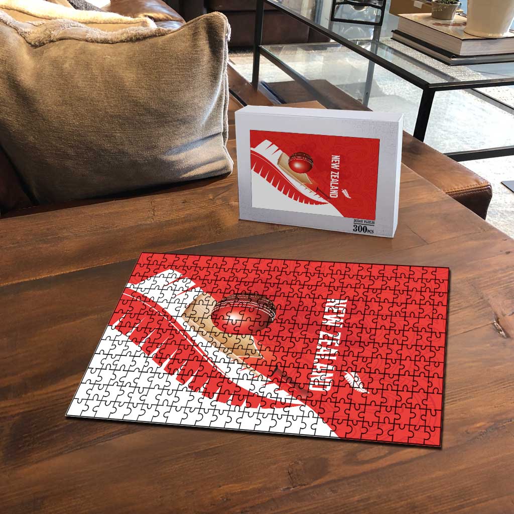 New Zealand Cricket Puzzle Kiwi Birds Haka Dance Red Fern Sporty Style