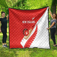 New Zealand Cricket Quilt Kiwi Birds Haka Dance Red Fern Sporty Style